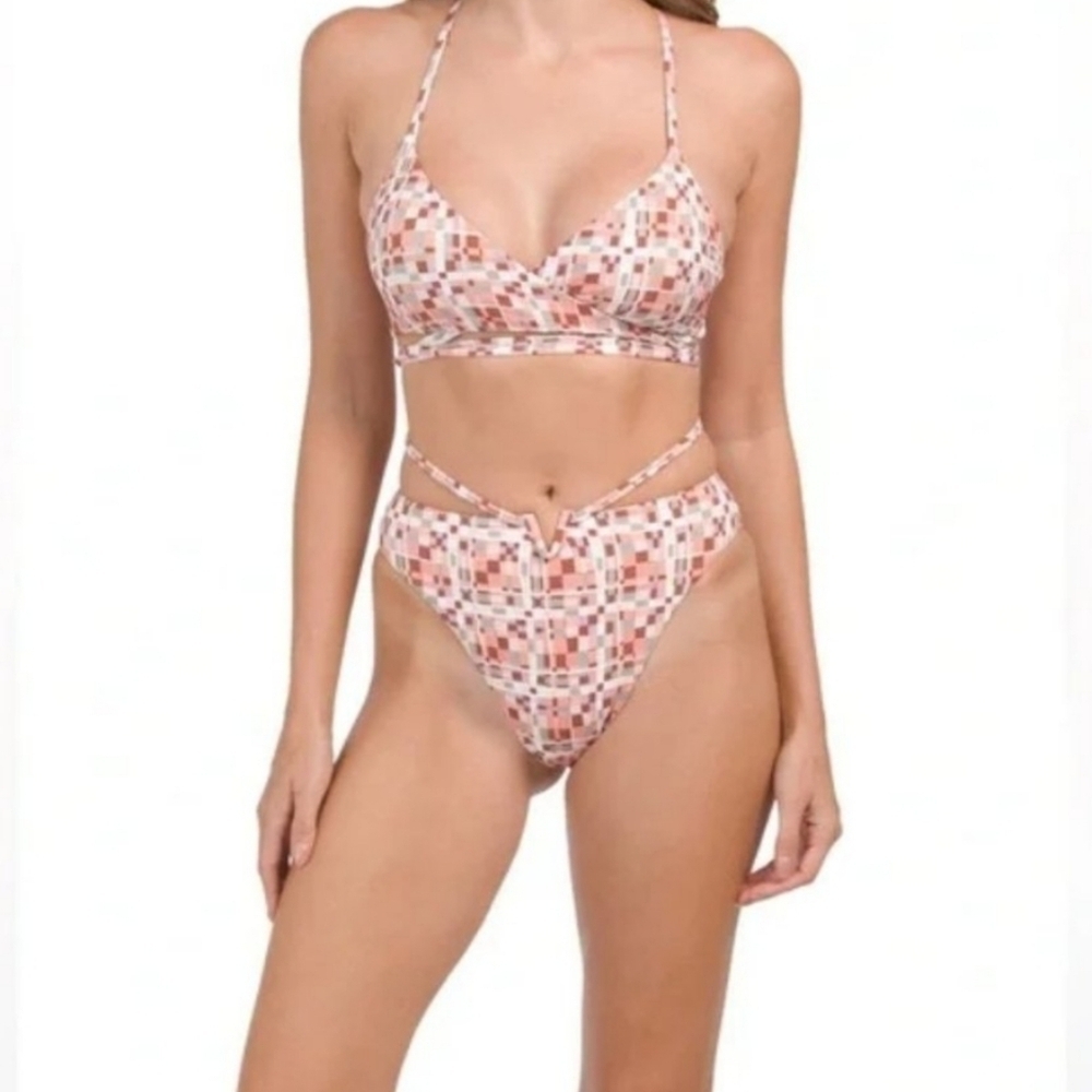 L*space Kristen Joy Bikini Swimsuit Block Party NWT Medium